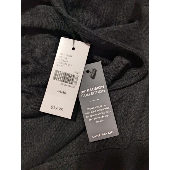 Lane Bryant Knot Front‎ Blouse Top Women 34/36 Black Long Sleeve U35 - Picture 10 of 14